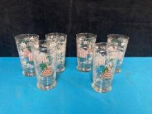 Southern belle plantation drinking glasses by Libby