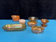 fire king peach luster and other pieces