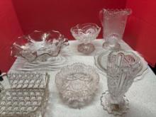 large lot of glass and crystal pieces
