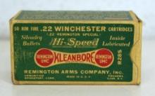 Full Vintage Remington Dog Bone Box .22 Winchester (.22 Remington Special) Cartridges Ammunition...