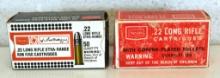 2 Different Full Vintage Boxes Sears .22 LR Cartridges Ammunition - 1 Ted Williams .22 LR