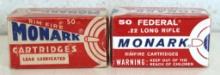 2 Different Full Vintage Boxes Federal Monark .22 LR Cartridges Ammunition...