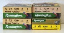 4 Full Boxes of 10 Remington Turkey Loads 12 Ga. Shotgun Shells Ammunition - 3 Boxes 3 1/2" 4 Shot,