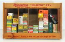 Vintage Remington Store Countertop Display Remington .22 Showcase Dispenser, 16" Wide, Some Boxes