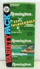 Vintage Variety 5 Pack Remington .22 LR Cartridges Ammunition - High Velocity HP, .22 Thunderbolt,