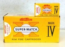 Partial Vintage Brick Western Super Match Mark IV .22 LR Pistol Match Cartridges Ammunition - The