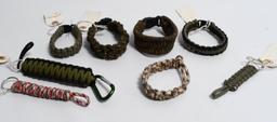 Military paracord survival bracelets & Keychains