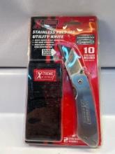 New X Treme Stainless Folding Utility Knife