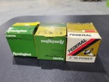 .410 Shotgun Shells Three partial boxes of .410 shotgun shells, approx two full boxes, Two boxes of