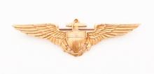 WWII US NAVY 14K GOLD AVIATOR WINGS
