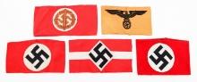 WWII GERMAN SA, HJ, NSDAP & WEHRMACHT ARMBANDS