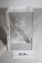 Wizard 3D Laser Etched Glass Paperweight, 3" x 2" Square
