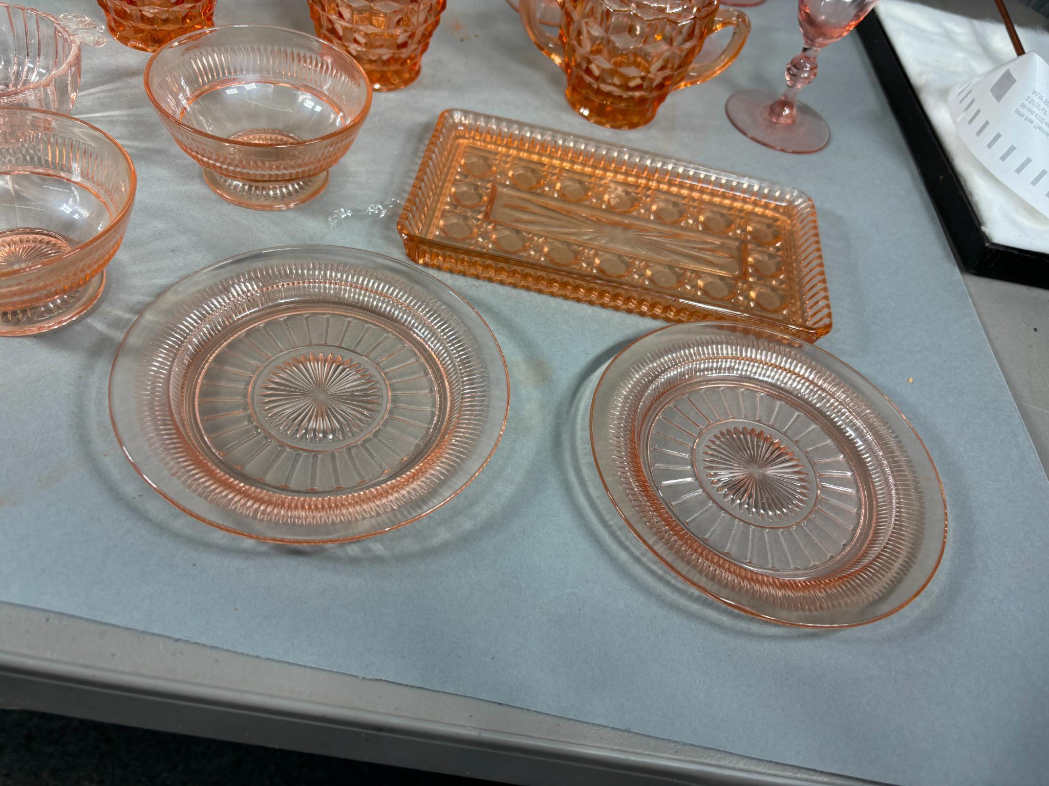 Large Lot of Assorted Pink Depression Glass
