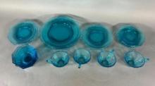 Group Lot of Blue Depression Ware Glass