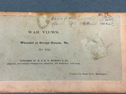 CIVIL WAR STEREOVIEW - WOUNDED AT SAVAGE STATION