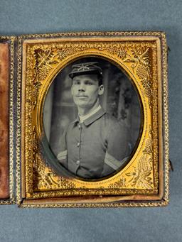 INDIAN WARS 1/6TH PLATE TINTYPE SOLDIER 5TH INF.