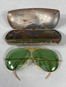 WWII AAF BAUSCH & LOMB RAY BAN AVIATOR SUNGLASSES 1/10 12K GOLD FILLED