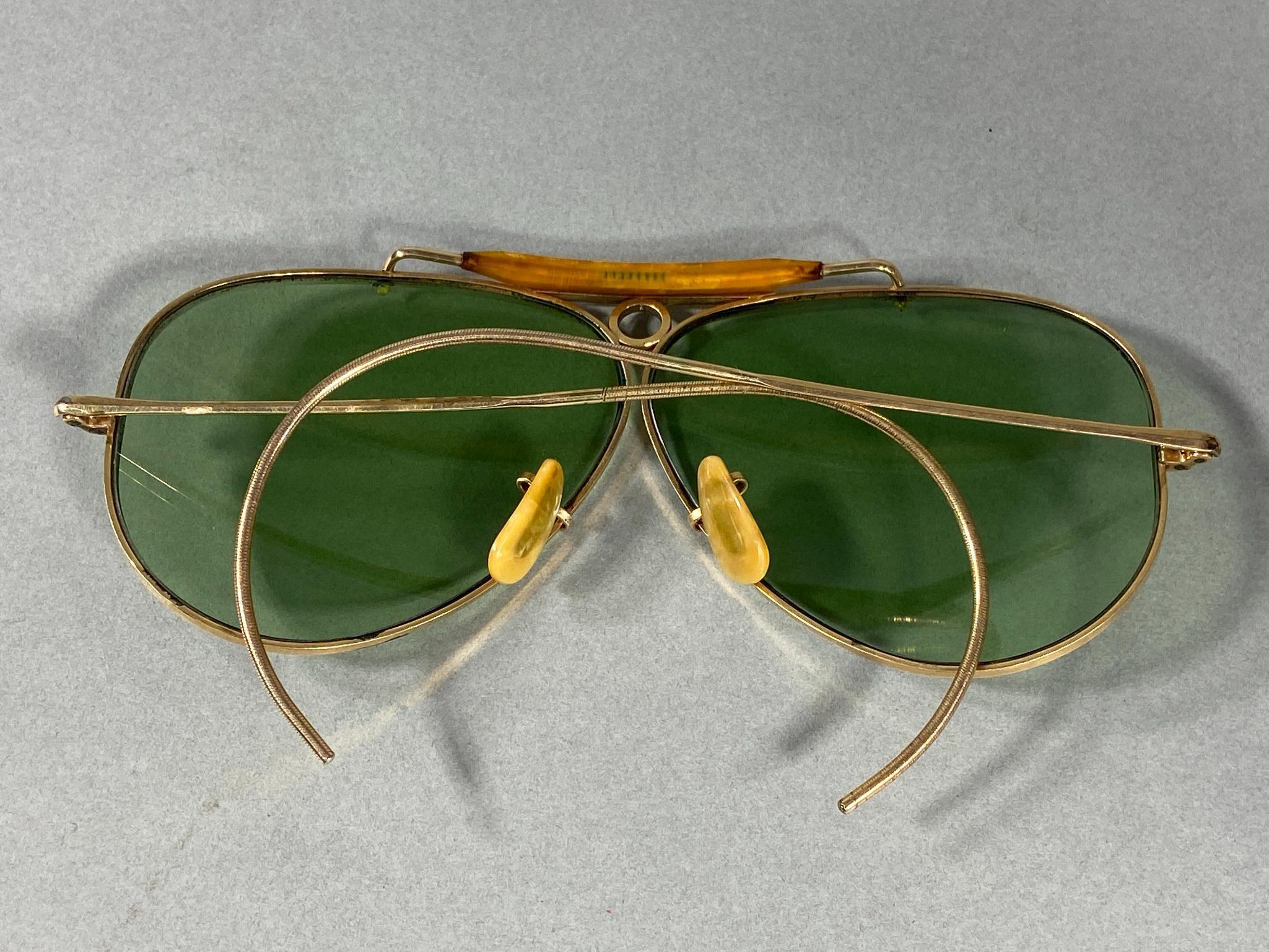WWII AAF BAUSCH & LOMB RAY BAN AVIATOR SUNGLASSES 1/10 12K GOLD FILLED