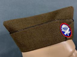 WWII AIRBORNE IDED OFFICER'S GARRISON CAP W/ PATCH