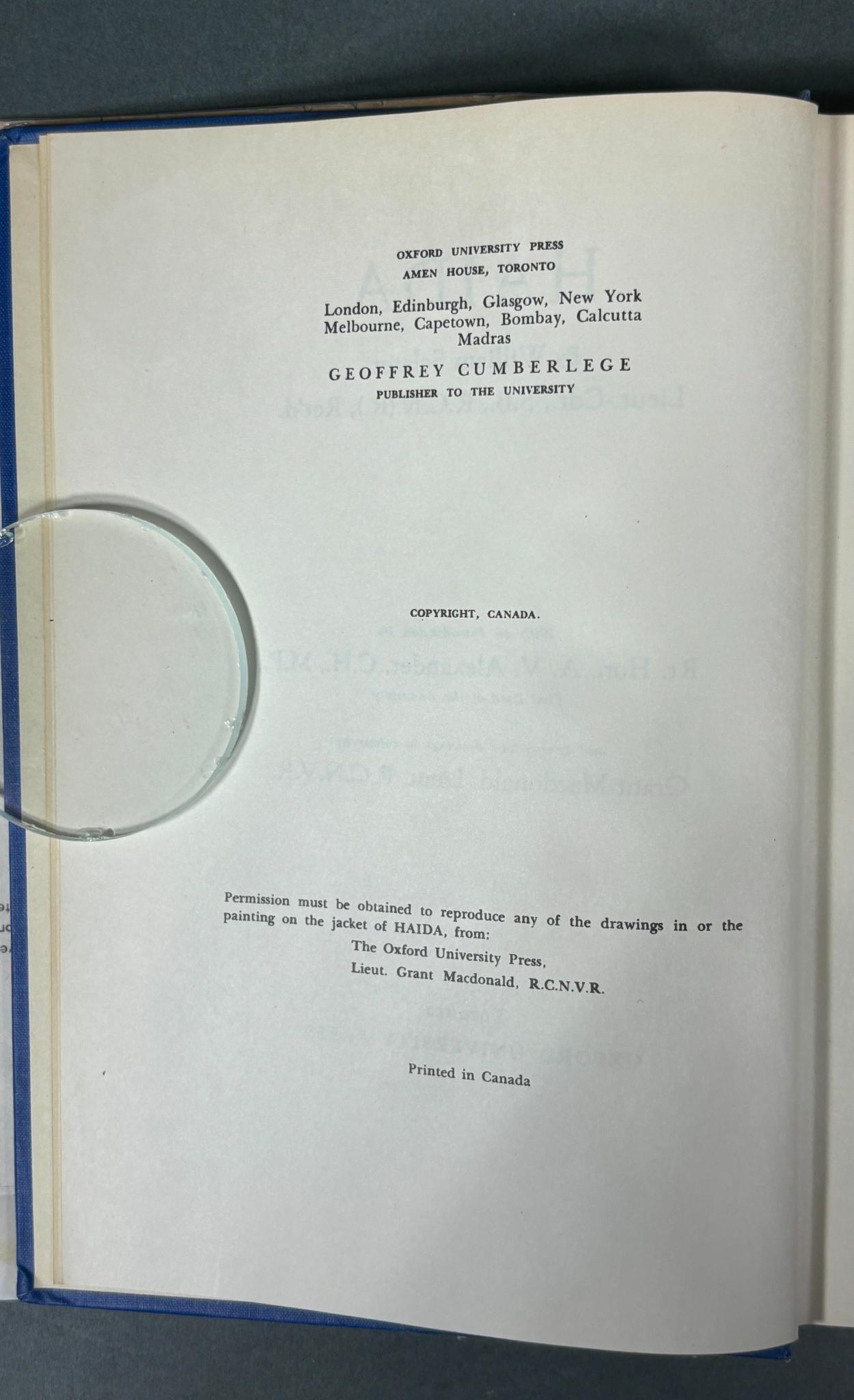 WWII ROYAL CANADIAN NAVY RATINGS CAP HCMS HAIDA & 1ST EDITION BOOK "HAIDA" PUBLISHED 1946