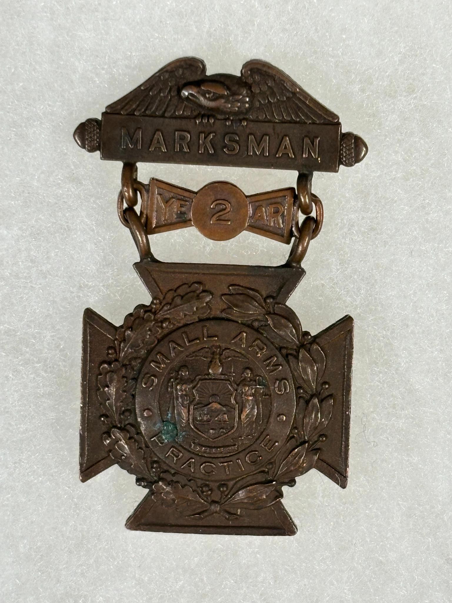 SPAN-AM NEW YORK NATIONAL GUARD MARKSMAN MEDALS 4 MADE BY TIFFANY & COMPANY