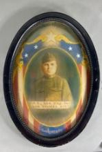WWI U.S 26TH DIVISION SOLDIER TINTED LARGE PHOTOGRAPH