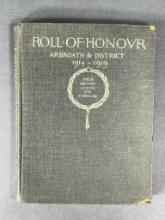 WWI 1ST EDITION ROLL OF HONOR ARBROATH SCOTLAND