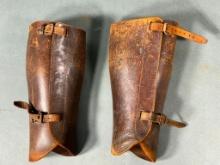 WWII JAPANESE OFFICER LEATHER LEGGINGS IDENTIFIED