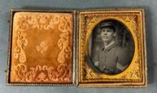 INDIAN WARS 1/6TH PLATE TINTYPE SOLDIER 5TH INF.