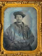 CIVIL WAR TINTYPE SOLDIER LIGHT COLOR SLOUCH HAT
