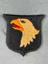 WWII 101ST AIRBORNE BRITISH MADE BLACK BACK PATCH