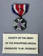 SOCIETY ARMY OF THE PHILIPPINES MEDAL - NAMED