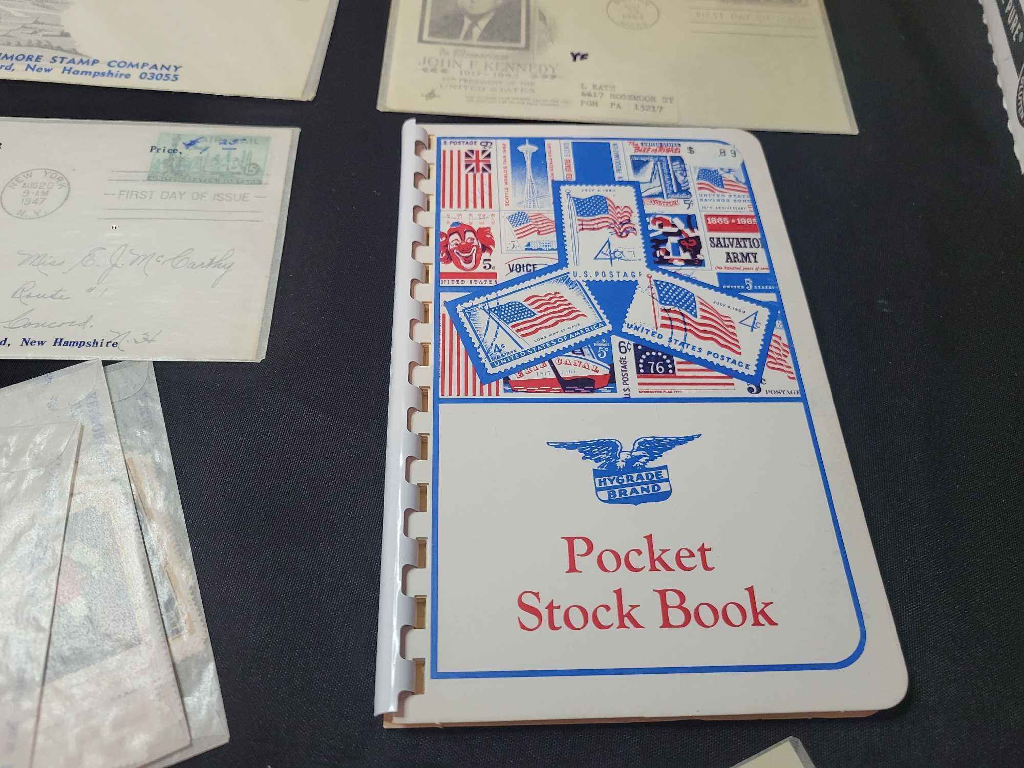 Assorted USPS mint stamps from heritage stamp co., some first day covers,