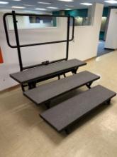 Stageright 3 tier folding riser stage on wheels