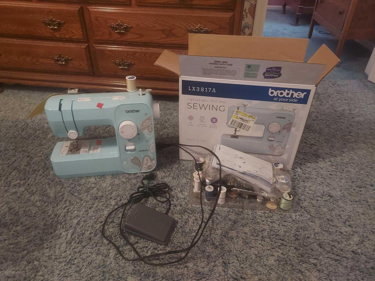 Brother Model LX3817A Sewing Machine & Thread Spools