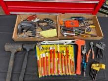 2 boxes assorted tools