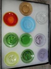 Carnival & Slag Glass Cup Plates