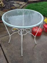 Glass Top Metal Outdoor Stand