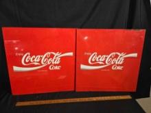 2 Enameled Coca Cola Signs