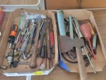 Hatchet, Grease Guns, files, and hand tools