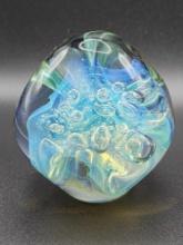 Robert Eickholt opalescent art glass paperweight