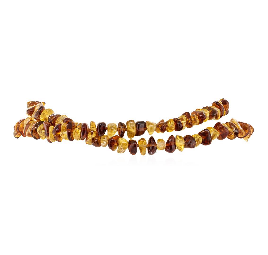 Thiry Inch Natural Quartz and Amber Necklace