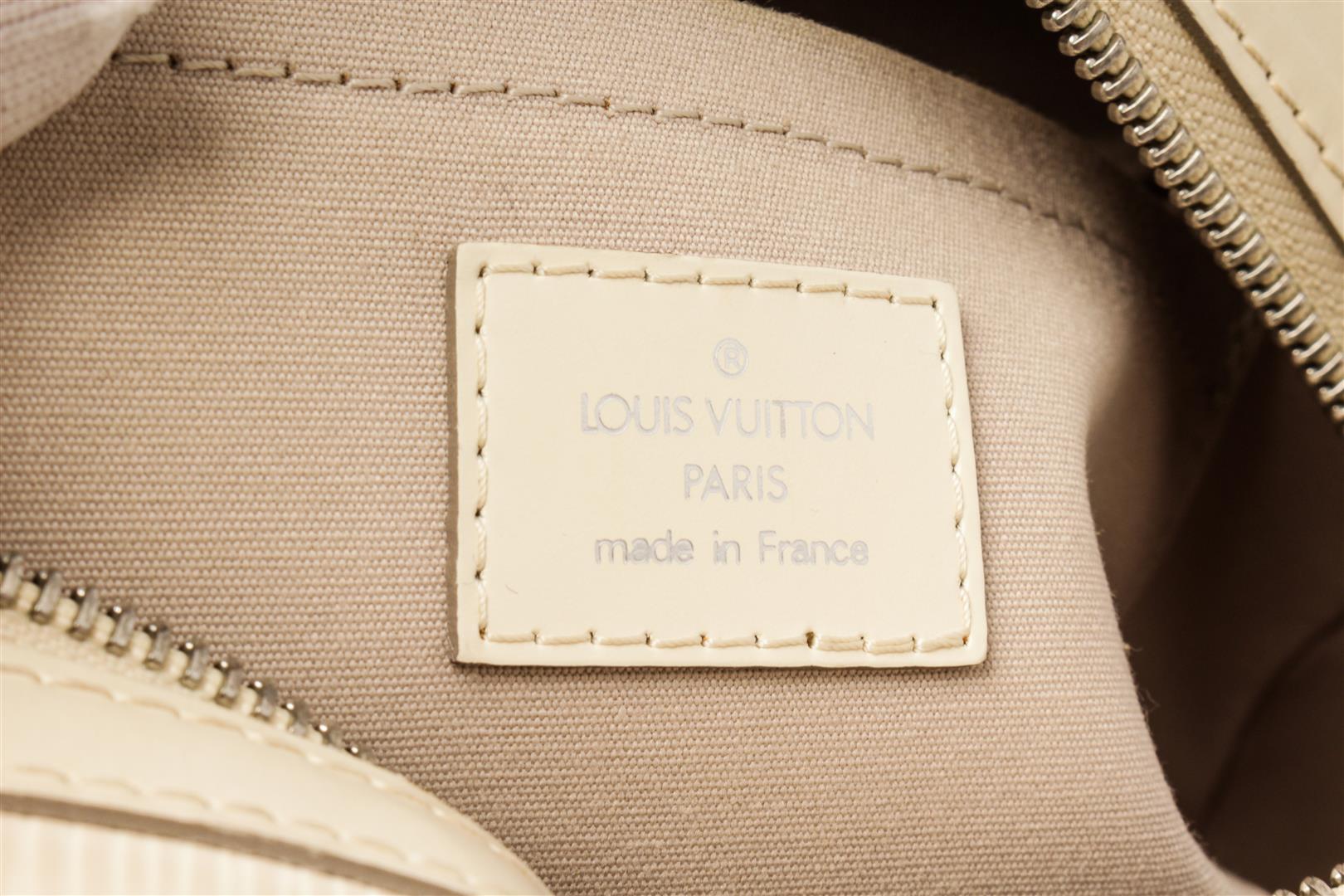 Louis Vuitton Ivory White Epi Leather Bowling Montaigne BB Tote Bag