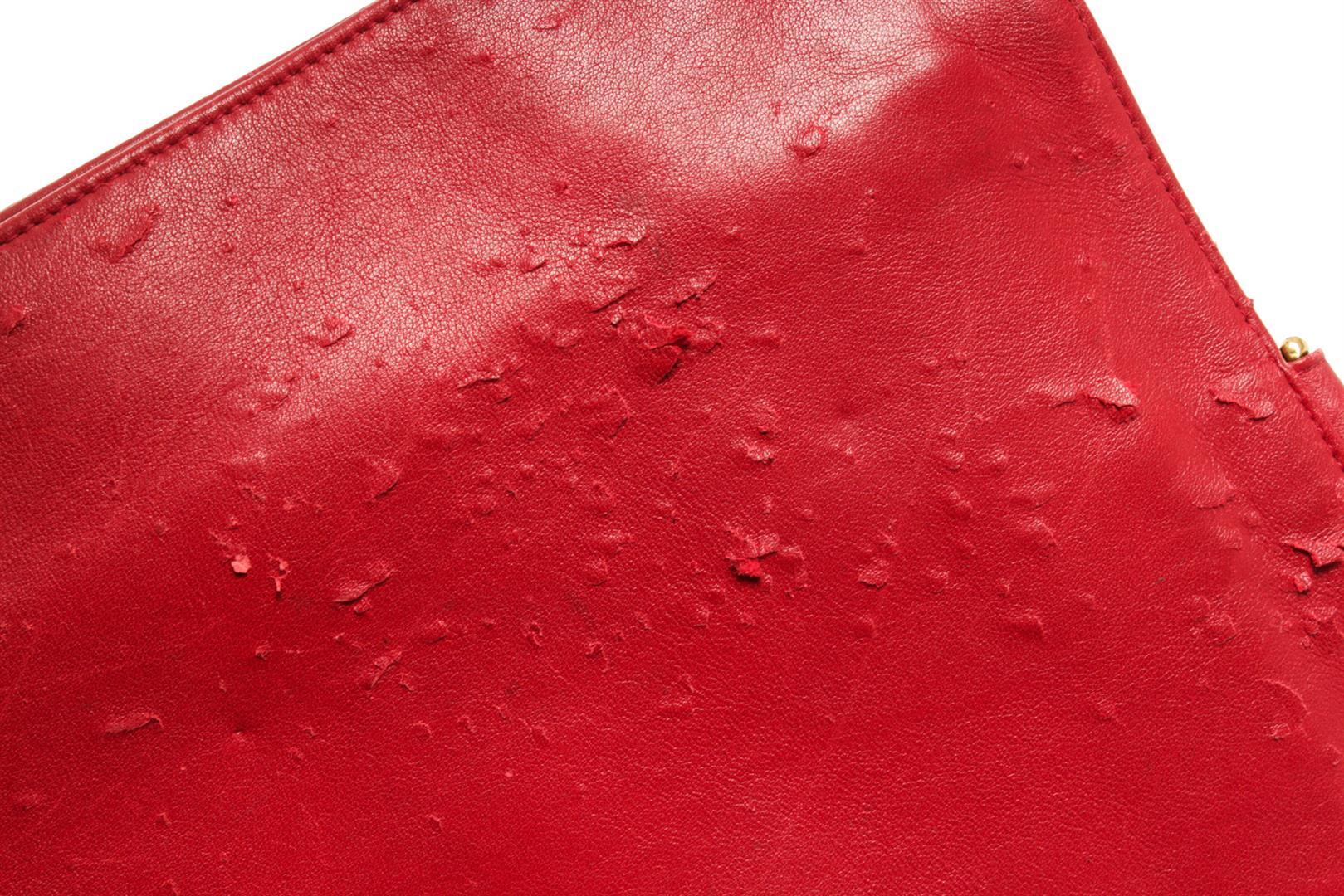 Chanel Red Lambskin Chain Shoulder Bag