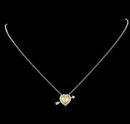 18KT Two-Tone Gold 2.25 ctw Diamond Pendant With Chain