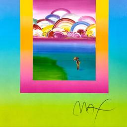 Umbrella Man with Rainbow Sky on Blends by Peter Max