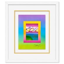 Umbrella Man with Rainbow Sky on Blends by Peter Max