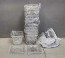 LOT f Clear Food Pans With Lids