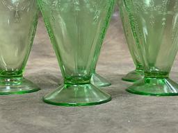 Lot of Green Depression Glass