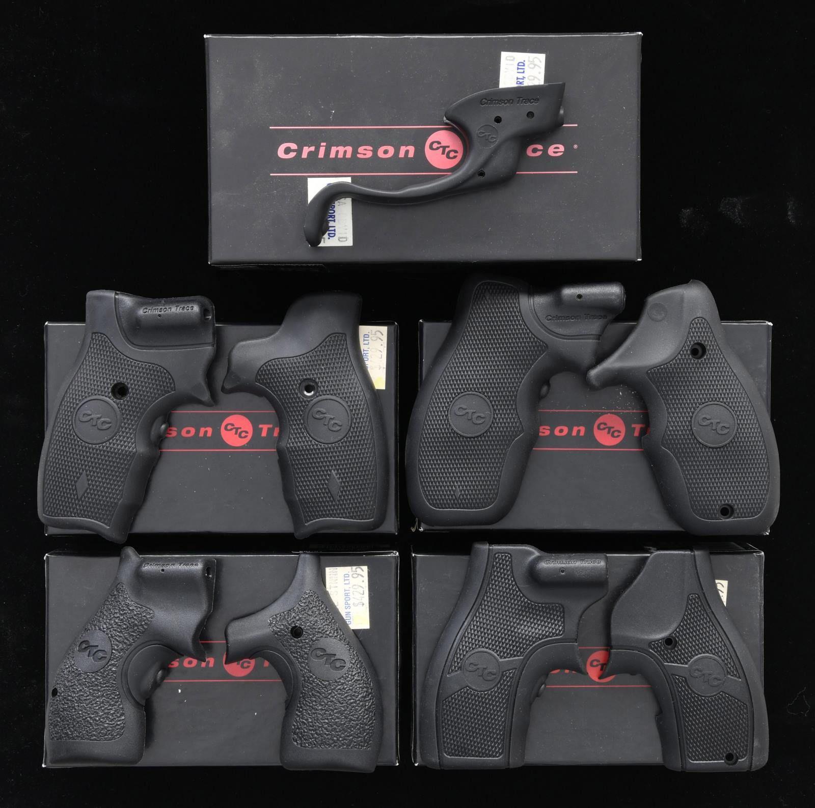 5 BOXED CRIMSON TRACE RED LASER GRIPS.
